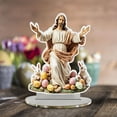 thumbnail image 5 of Steadline Easter Bunny Egg Acrylic Tabletop Decor Holiday Ornament with Hollow Cutout Design Spring Festival Home Decoration Perfect for Centerpiece and Shelf Display, 5 of 6