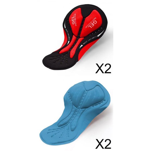 4 almohadillas de gel para ciclismo, transpirables y a prueba de golpes, suaves, de repuesto 3D, para mujer Azul