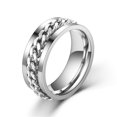 thumbnail image 2 of Anillo sencillo y delicado de acero inoxidable, joyería creativa, anillo de moda para hombre y niño (color acero, tamaño de caja: 11), 2 of 7