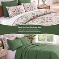 thumbnail image 3 of Regency Heights Full/Queen Comforter Set with Quilt Coverlet, 6-Piece Bed in a Bag Holiday Green Floral Bedding Set with Quilted Bedspread and Shams, Layered Bedding Bundle for All Season, 3 of 11