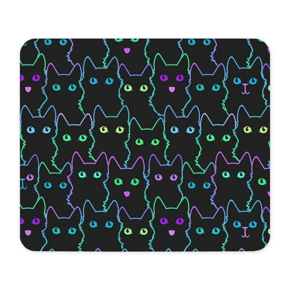 CafePress - Black Cat Pattern - Non-slip Rubber Mousepad, Gaming Mouse Pad