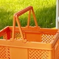 thumbnail image 1 of Folding Plastic Picnic Basket Collapsible Shopping Basket Folding Picnic Basket Stackable Storage Box Plastic Grocery Shopping Basket With Handles For Outdoor Home, 1 of 5