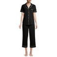 thumbnail image 2 of Secret Treasures Women's Plus Traditional Short Sleeve Notch Collar Pajamas Set, 2 of 7