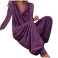 thumbnail image 5 of GaThRRgYP Womens Plus Size Pants Clearance,Women's Fashion Hooded Button Rompers Solid Casual Long Sleeve Pocket Jumpsuit, 5 of 8