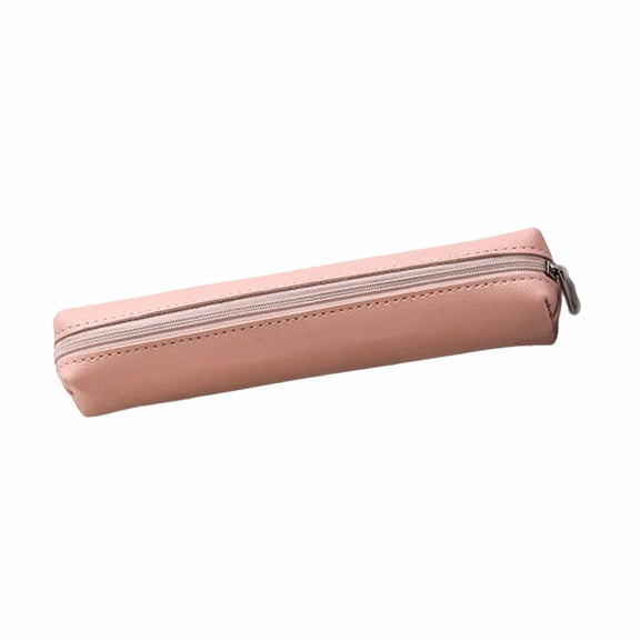 lixuesong Small Pencil Pen Case Leather Pen Pouches Zippered Pen Storage Bag Travel Cosmetic Bag for Student Adult Women Men