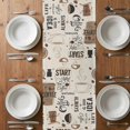 thumbnail image 6 of Coffee Table Runner - 70 Inch Long, Kitchen Dining Table Runner Dresser Scarves, Brown Beans Cup Dessert Drink Monochrome Farmhouse Decor for Coffee Tables Wedding Party Banquet, 6 of 8