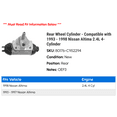thumbnail image 2 of Rear Wheel Cylinder - Compatible with 1993 - 1998 Nissan Altima 2.4L 4-Cylinder 1994 1995 1996 1997, 2 of 2
