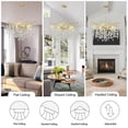 thumbnail image 4 of SJIGUANGZ Modern Crystal Chandelier, 31.5" Gold Round Industrial Tree Branch Adjustable Chandelier for Dining Room, Living Room, Bedroom, Entryway, 4 of 6