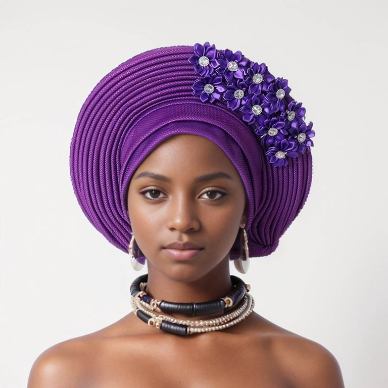 Elegant Purple Turban Headwrap Velvet Turban Hat - Women main image 4