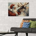 thumbnail image 4 of Santa's Reindeer Framed Christmas Canvas Wall Art for Living Room, Winter Pictures Wall Decor Prints Size 24''x36''-Gategoo, 4 of 5
