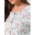 thumbnail image 5 of DARING DIVA Pajamas Long Sleeves Cotton Button Down U Neck Set L White Floral, 5 of 6