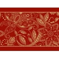 thumbnail image 2 of IBA Indianbeautifulart Feuilles Rouges & Dentelle Florale Artistique pour Artisanat Bordure en Velours Imprimée Ruban de Couture 9 Yards 4 Pouces, 2 of 2