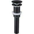 thumbnail image 1 of Desagüe para fregadero de baño sin rebosamiento desagüe pop-up para lavabo de pedestal material metálico bronce y acero inoxidable 304 color negro mate, 1 of 8