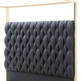 thumbnail image 4 of Rollie Canopy Vegan Leather Upholstered Queen Bed Frame In Black, 4 of 7