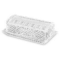 Bezrat Deep Danish Crystal Butter Dish with Sealable Lid, Antique Look