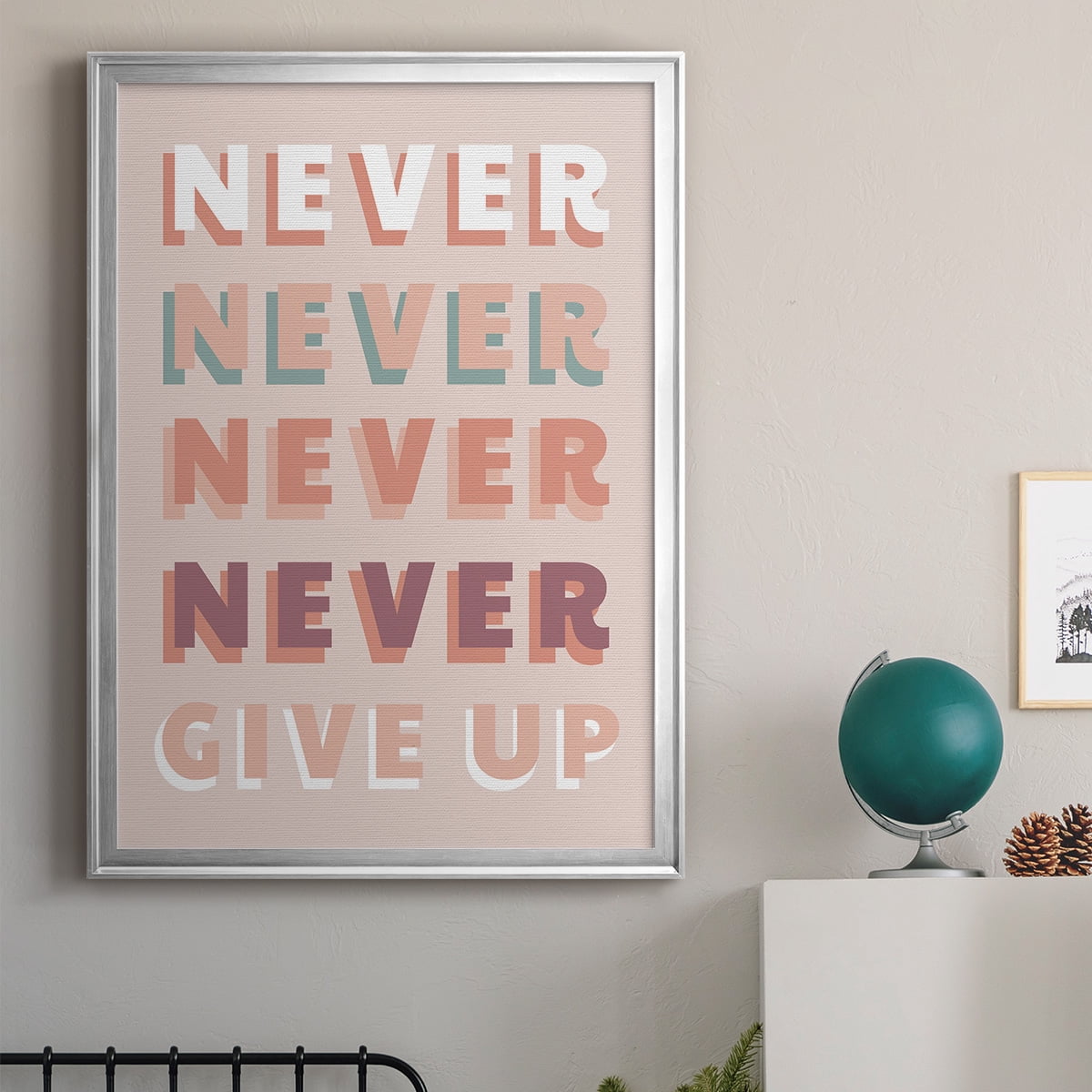 Never Give Up Premium Framed Print - Ready to Hang