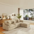 thumbnail image 4 of bokifol Cloud Sectional Couches for Living Room,Convertible L-Shape Couch with Ottoman,3 Seater Modular Sectional Sofa(Khaki), 4 of 13