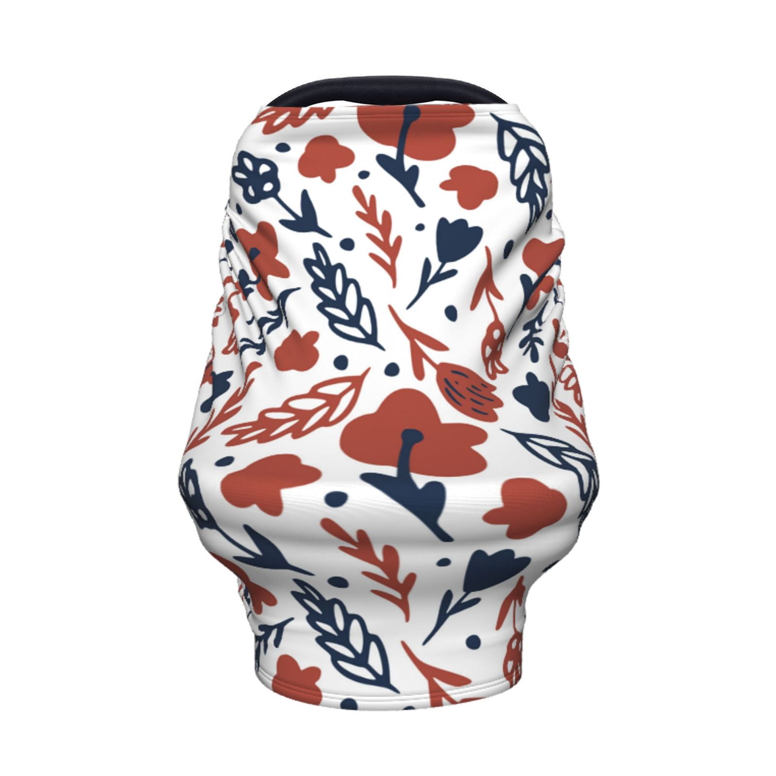 Fotbe Red Blue Leaves Pattern Car Seat Covers for Babies, Nursing Breastfeeding Cover Carseat Canopy, Soft Stretchy Carrier Cover