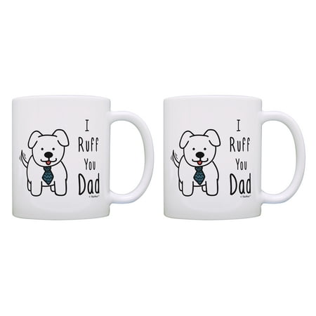

ThisWear Dog Dad Gifts for Men I Ruff You Dad Proud Dog Dad Accessories Dog Lover Gifts for Men Best Dog Dad Mug 11 ounce 2 Pack Coffee Mugs Dog Dad