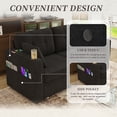 thumbnail image 5 of Leumius 68" Modern Sectional Sofa,3 Seater Sofa with USB Charging,Storage Chaise & Cup Holder,Chenille Sofa Couch for Living Room,Apartment,Black, 5 of 8