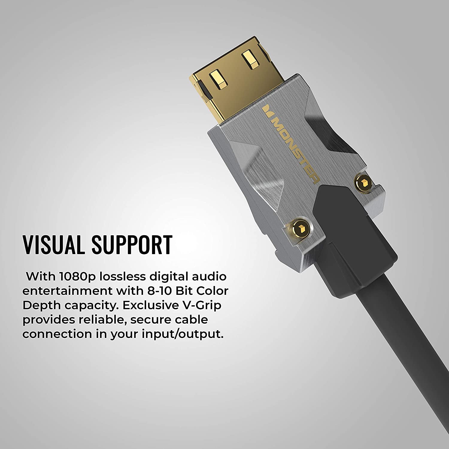 Monster M-Series 1000 Certified Premium HDMI 2.0 4K 60Hz, 22.5 Gbps, Metal Connector, Vgrip