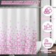 thumbnail image 5 of Dznils Cortina Shower de Tela de Pétalos de Rosa Rosa Cortina de Baño con Estampado Floral y Ganchos, 72 x 72, 5 of 11
