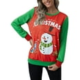 thumbnail image 3 of DYMADE Chandail de Noël Laid à Col Rond à Manches Longues pour Femmes, Blouse de Noël, 3 of 7