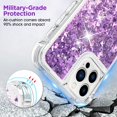 thumbnail image 4 of iPhone 14 Pro Max Case for Women Girls Liquid Glitter Case,[ with Two Screen Protectors ] Cute Sparkly Clear Shiny Bling Sparkle Phone Cases for iPhone 14 Pro Max Case Clear,Purple, 4 of 12