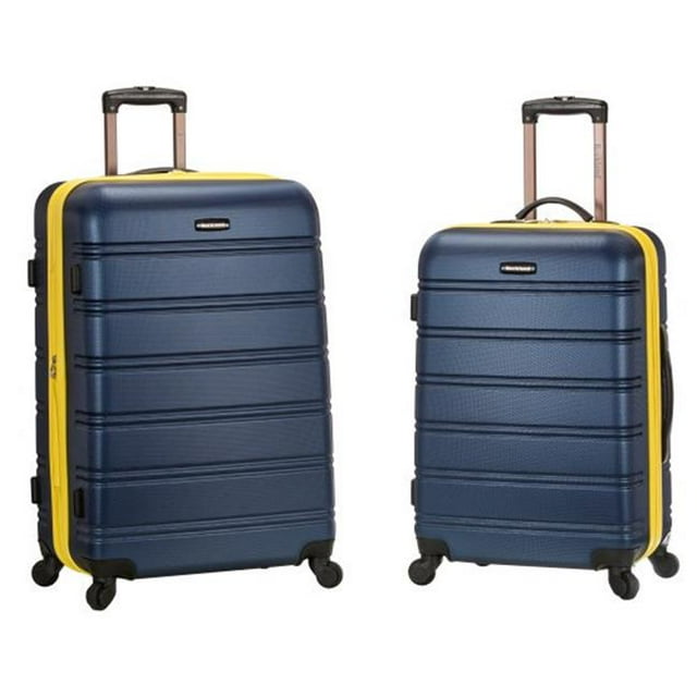 Rockland F225-2TONENAVY Luggage Expandable Spinner Set, Navy & Yellow - 2 Piece