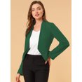 thumbnail image 2 of Chaqueta Corta Casual de Negocios Allegra K sin cuello para Mujer Verde oscuro L, 2 of 6