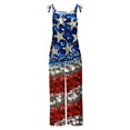 thumbnail image 4 of DDAPJ pyju 4th of July Overalls for Women 2025 Summer American Flag Print Patriotic Jumpsuits Sleeveless Spaghetti Straps Baggy Romper with Pockets Todays Sales Blue XXXXL, 4 of 5