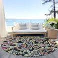 thumbnail image 6 of Addison Rugs Chantille Indoor/Outdoor Transitional Paisley Black Washable Round Rug, 8' x 8', 6 of 6