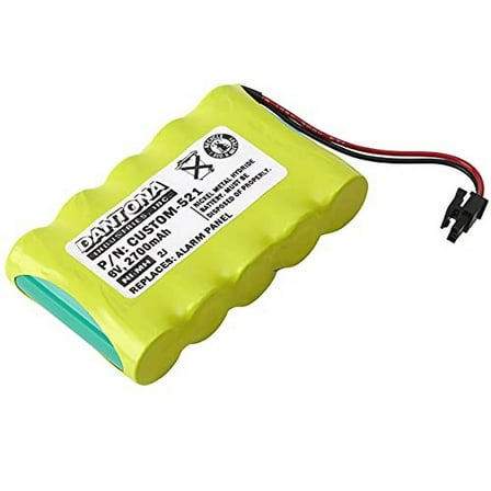 Dantona CUSTOM-521 Replacement 6.0V 2700mAh Battery Pack - Compatible Replacement for Battery Hawk B0811C3H5K, General Electric 600-XTI-BAT, Ni-MH GT-HA2100-6V, XTi - Panel Alarm System Batteries