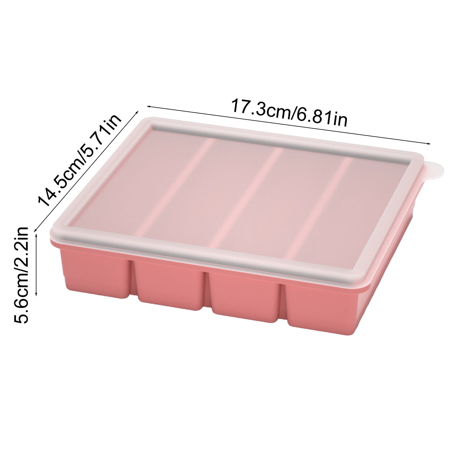 Yannianjz 5Pcs Large Ice Cubes Silicone Molds, Food Grade BPA-Free Ice Tray, Ice Making Box with Lid for Refrigerator, Freezer, Household