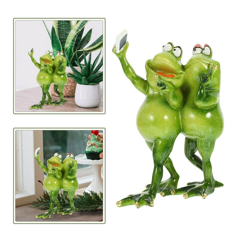 Hemoton Resin Shopping Frog-shape Model Desktop Realistic Frog