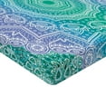 thumbnail image 2 of Ambesonne Ethnic Fitted Sheet, Mandala Geometric, Twin Size, Purple Green, 2 of 3