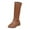Brown, variant on Rokment Wide Calf Knee High Motorcycle Riding Boots for Women Fall Winter Stylish Solid Leather Chunky Low Heel Cowboy Tall Dress Booties Brown Size 6