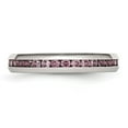 thumbnail image 3 of Auriga Fine Jewelry Stainless Steel Polished 4 mm June Pink CZ Ring for Women Size 8, 3 of 6