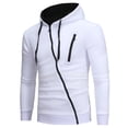 thumbnail image 2 of Men Hoodie Casual Hooded Solid Zip Slim Fit Sweatshirts Pullover Sweater Tops, 2 of 10