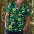 thumbnail image 6 of Funny Tropical Alien Hawaiian Shirt Aloha UFO Aliens Hawaiian Shirts Casual Short Sleeve Shirt Button Down Shirt, 6 of 7