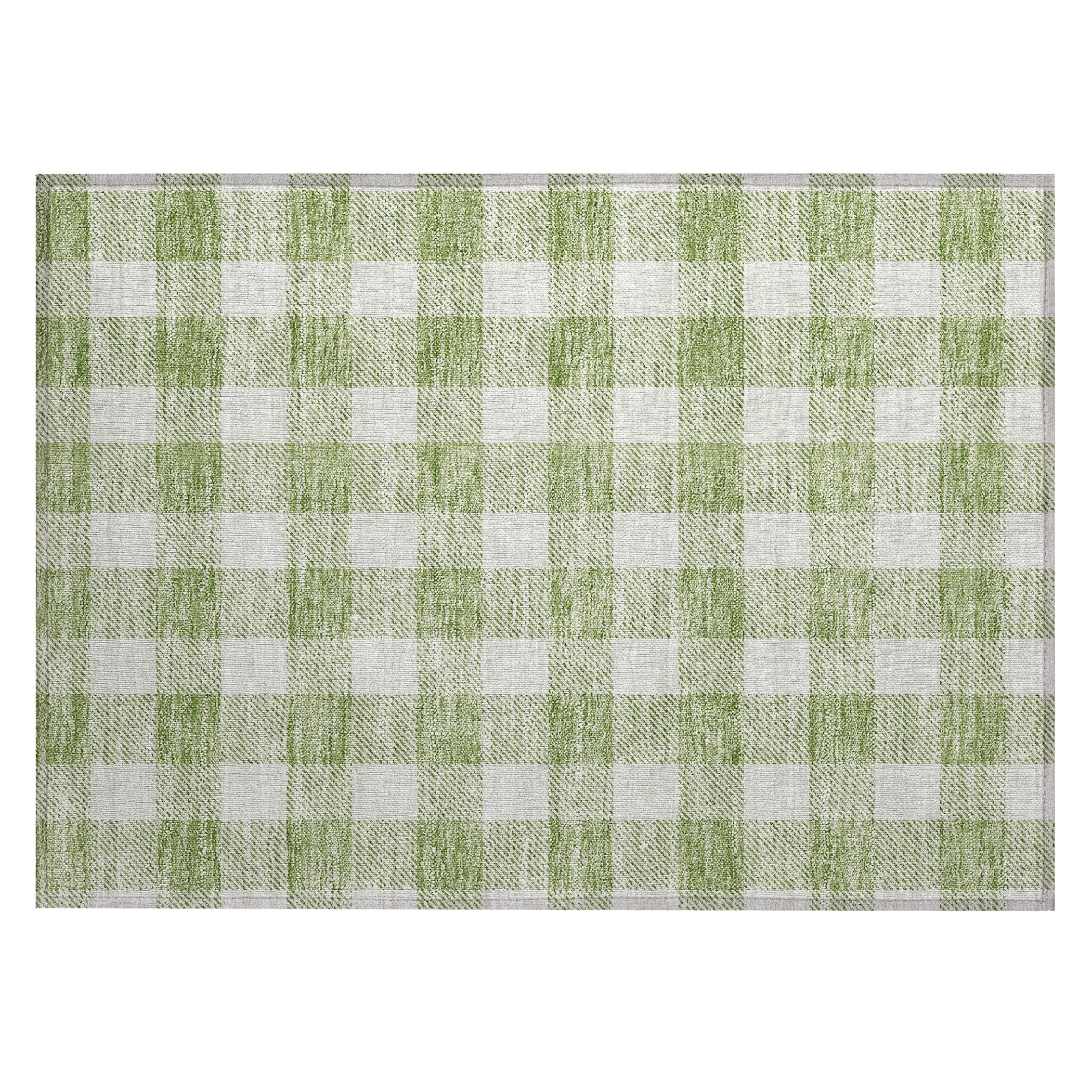 Addison Rugs Chantille Indoor/Outdoor Transitional Plaid Aloe Washable Rectangle Rug, 1'8" x 2'6"