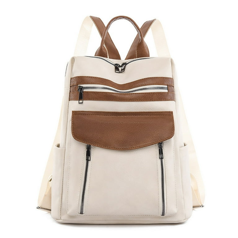 Bangyan Fashion Fashion Women's Backpack Soft PU Outdoor Travel Shoulder Bag Casual Bag Women, Size: One size, Beige