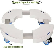 Plant Caddy Stand with Wheels for Flower Pot Heavy Duty Rolling Potted Planter ABS White DEWEL 4 Oval Indoor, Outdoor