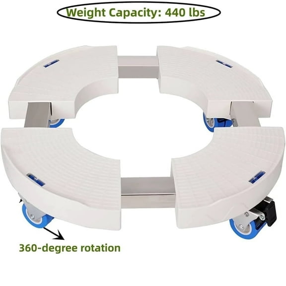 Plant Caddy Stand with Wheels for Flower Pot Heavy Duty Rolling Potted Planter ABS White DEWEL 4 Oval Indoor, Outdoor