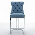 thumbnail image 4 of MIKIBAMA Counter Height Modern Velvet Barstools, Light Blue (Set of 2), 4 of 12