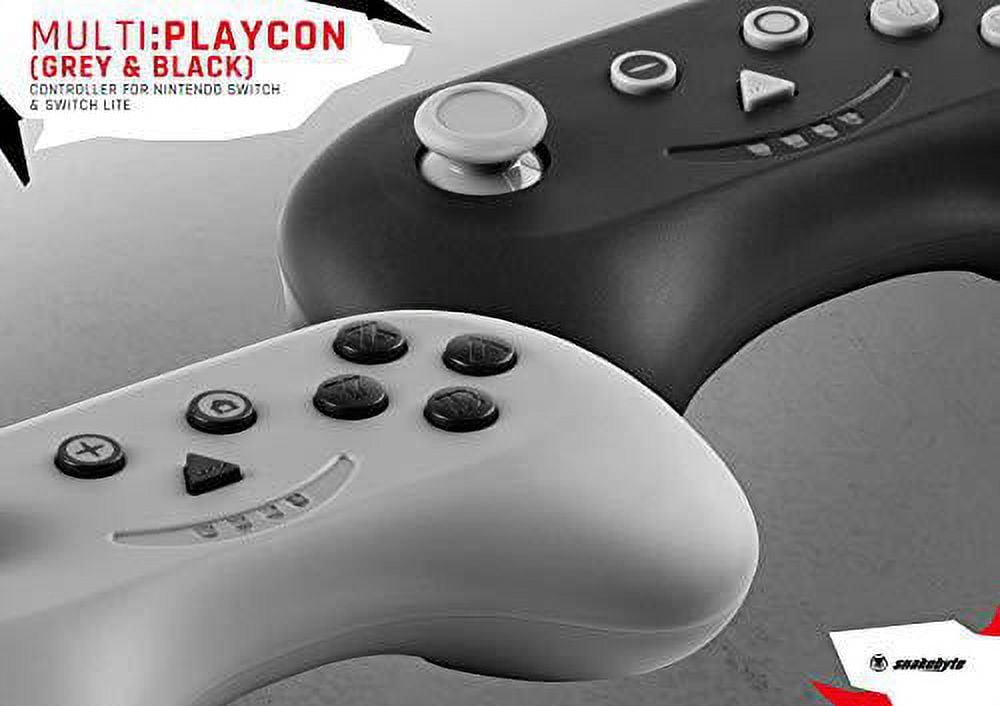 snakebyte nsw multi: playcon - 2 pc set (black and grey) wireless bluetooth  controller gamepad joypad joy-con multiplayer compatible with nintendo