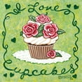 thumbnail image 3 of Kruskamp, Janet 12x12 Black Modern Framed Museum Art Print Titled - I Love Cupcakes, 3 of 5