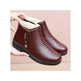thumbnail image 4 of Fangasis Women Warm Shoes Lightweight Snow Boots Plush Lined Winter Boot Walking Casual Ankle Booties Red 7, 4 of 9