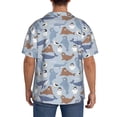 thumbnail image 7 of Goofa Seal Fox Seagull Whales Printed Men's Casual Short-sleeved Shirt,Lightweight Breathable Button-down,Summer Casual men's top,Versatile Fashion shirt-Medium, 7 of 7