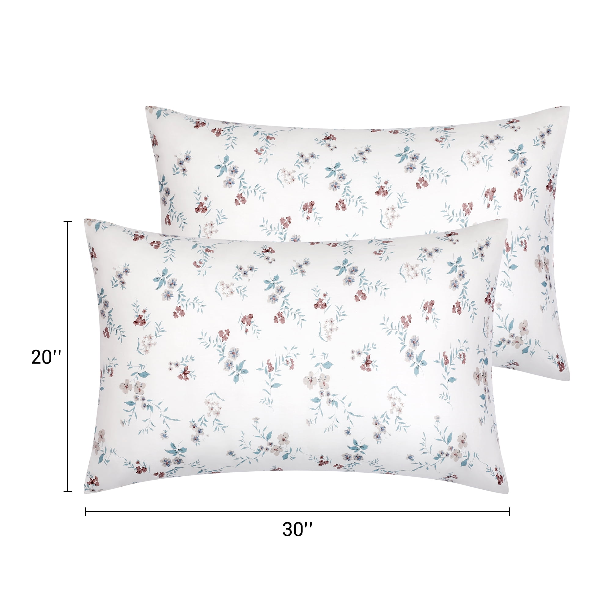 Unique Bargains Pillowcase Soft Floral Pillow Cases with Envelope Closure Queen Khaki